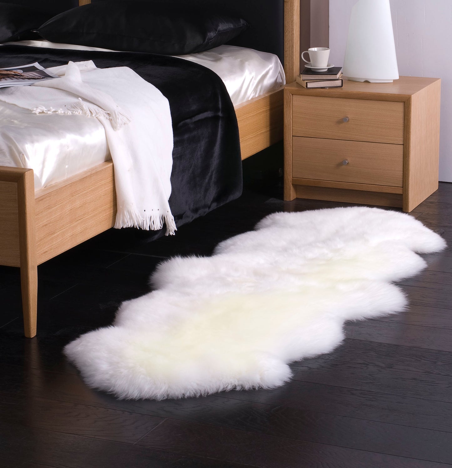 The Mood Charlie Sheepskin Double Pelt Rug, Natural Ivory