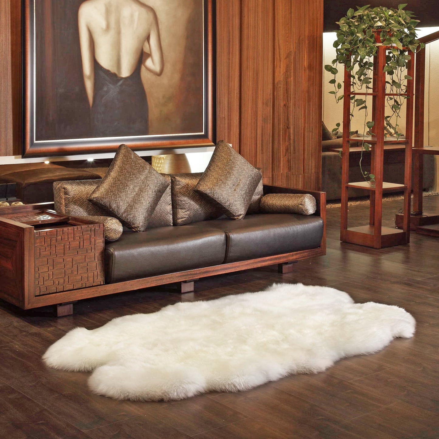 The Mood Charlie Sheepskin Quarto Pelt Rug, Natural Ivory