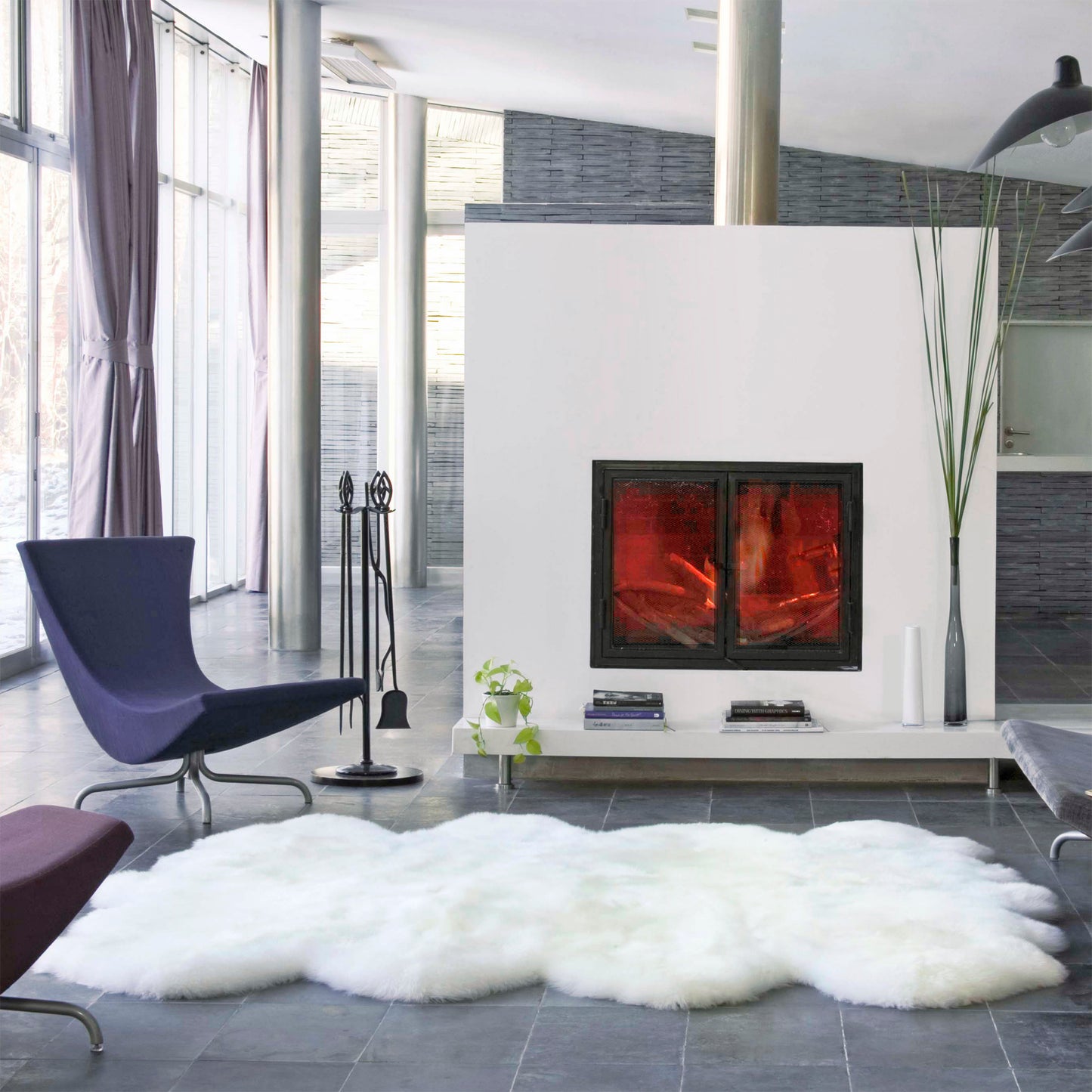 The Mood Charlie Sheepskin Octo Pelt Rug, Natural Ivory