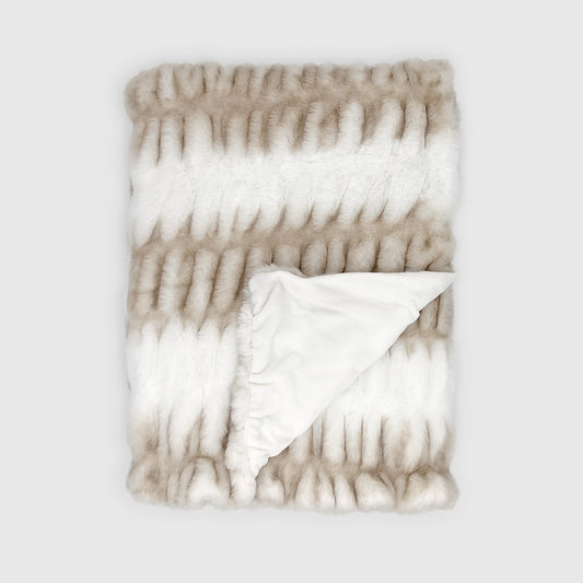 Mallow Faux Fur Throw - Brown/White