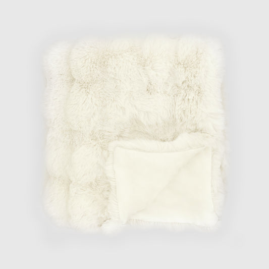 Cubby Faux Fur Throw - Vanilla