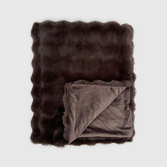 Cubby Faux Fur Throw - Espresso