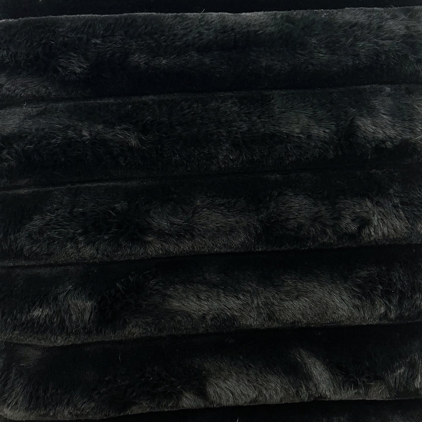 Puffy Faux Fur Throw - Black