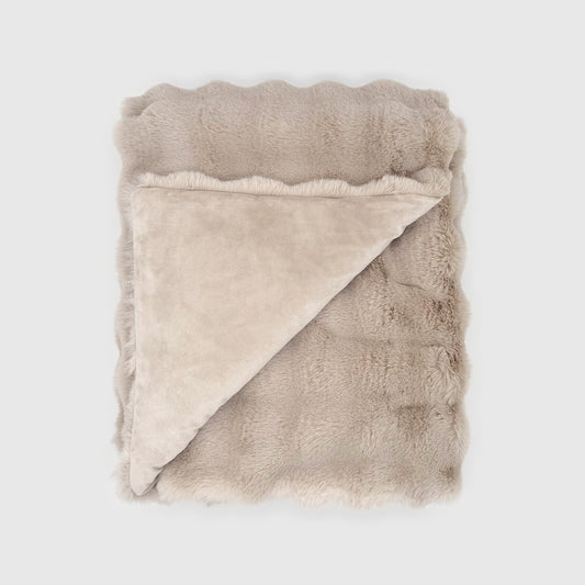Cubby Faux Fur Throw - Sand