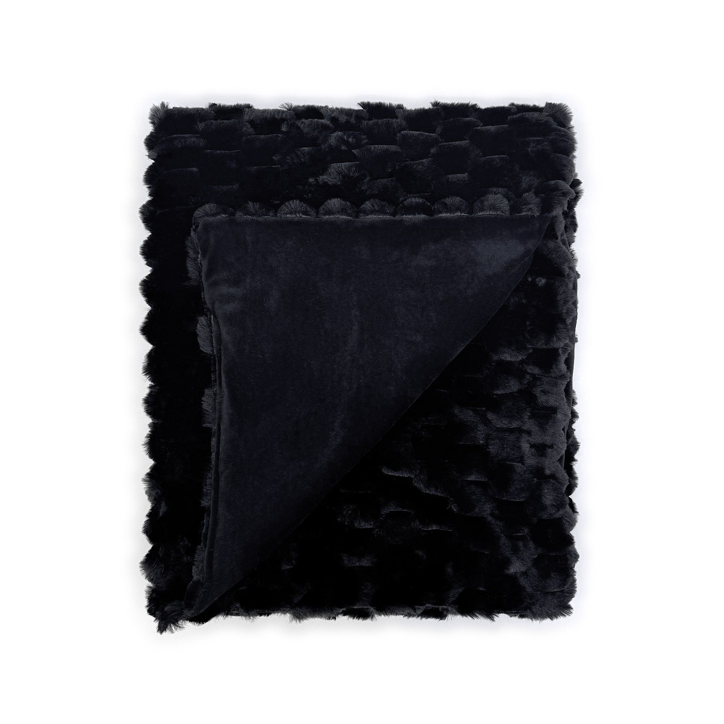 The Mood Honey Faux Fur Throw, 50x60 in., Black