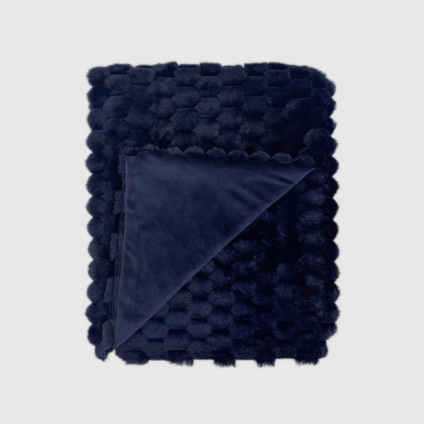 The Mood Honey Faux Fur Throw, 50x60 in., Midnight Blue