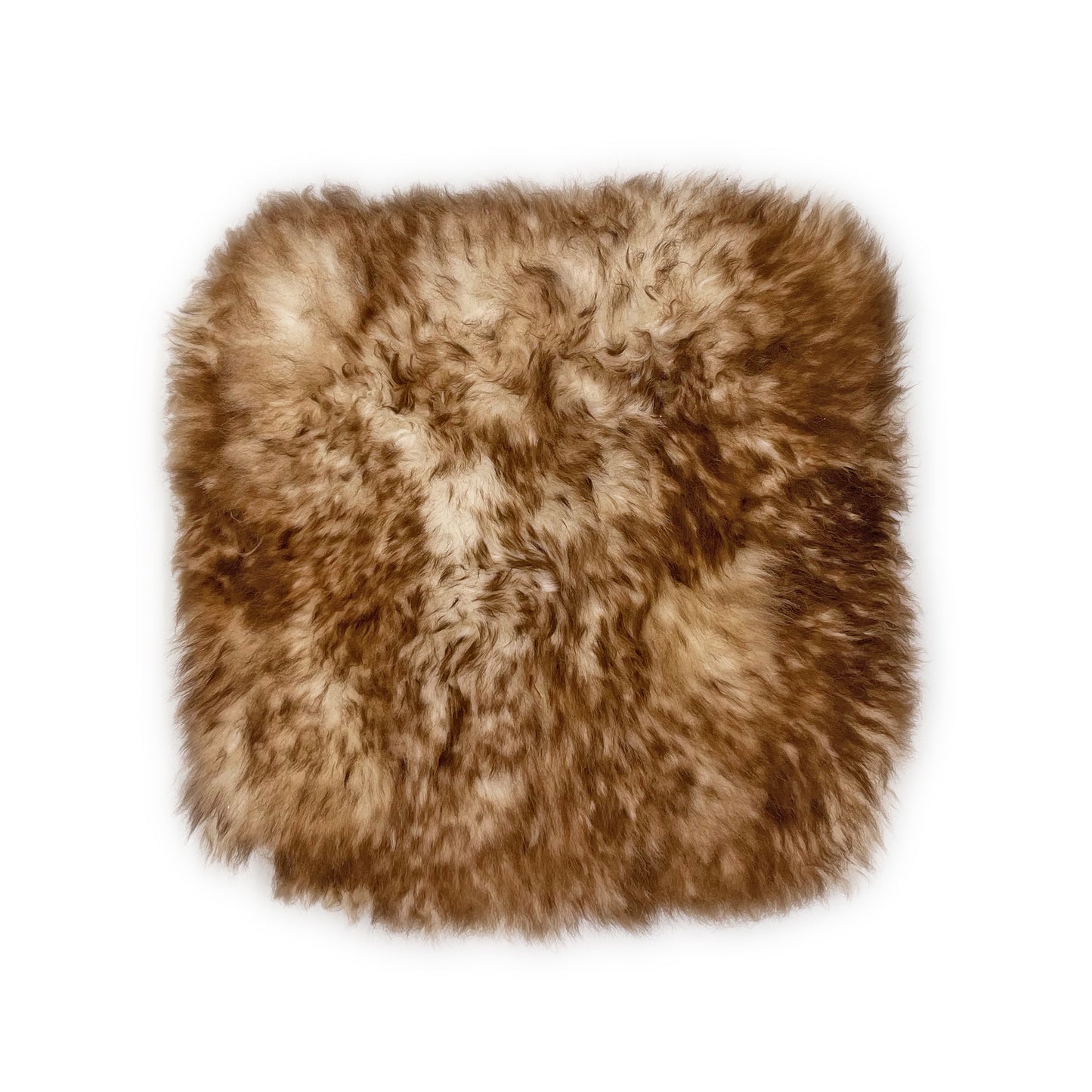 Bowron PetCare Sheepskin Pet Bed, Eclipse (Brown/Ivory), 14x14 in.