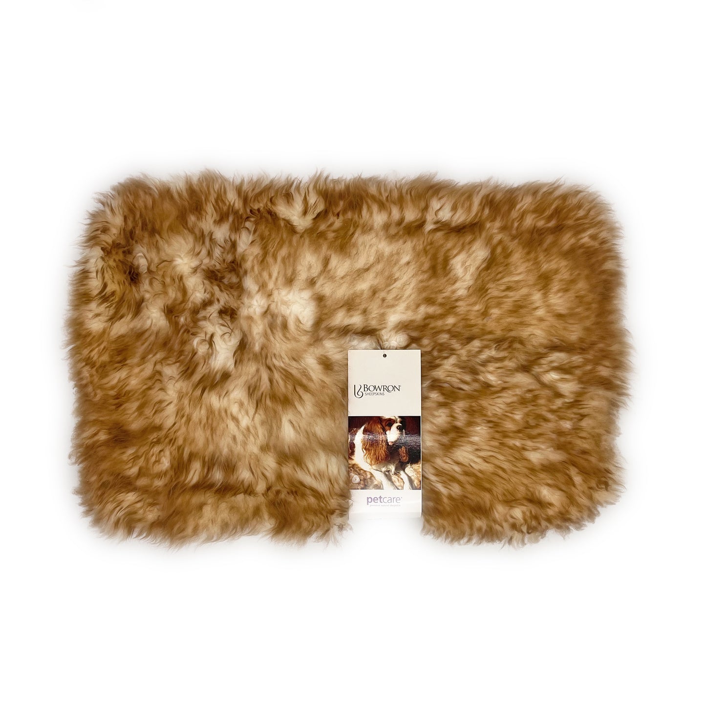Bowron PetCare Sheepskin Pet Bed, Eclipse (Brown/Ivory), 14x22 in.