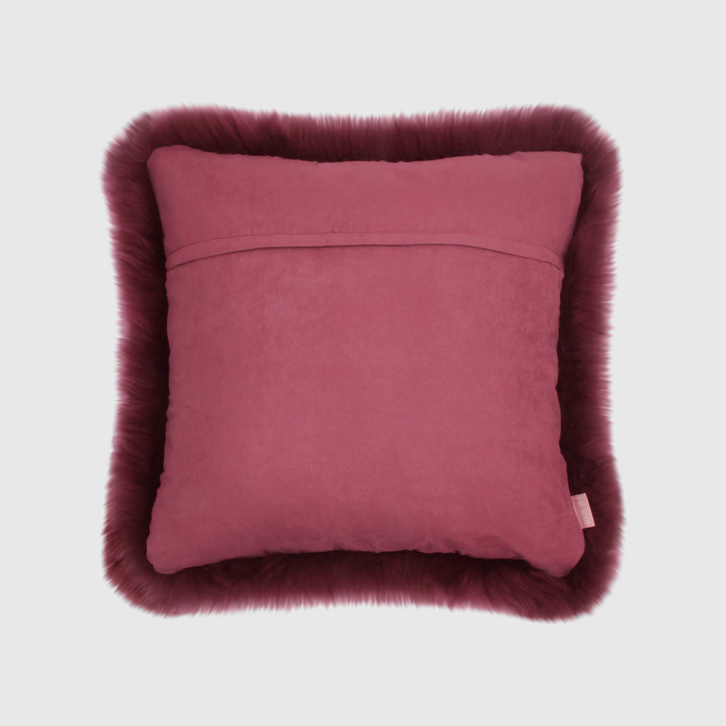 The Mood Charlie Sheepskin Pillow, 20x20 in., Burgundy