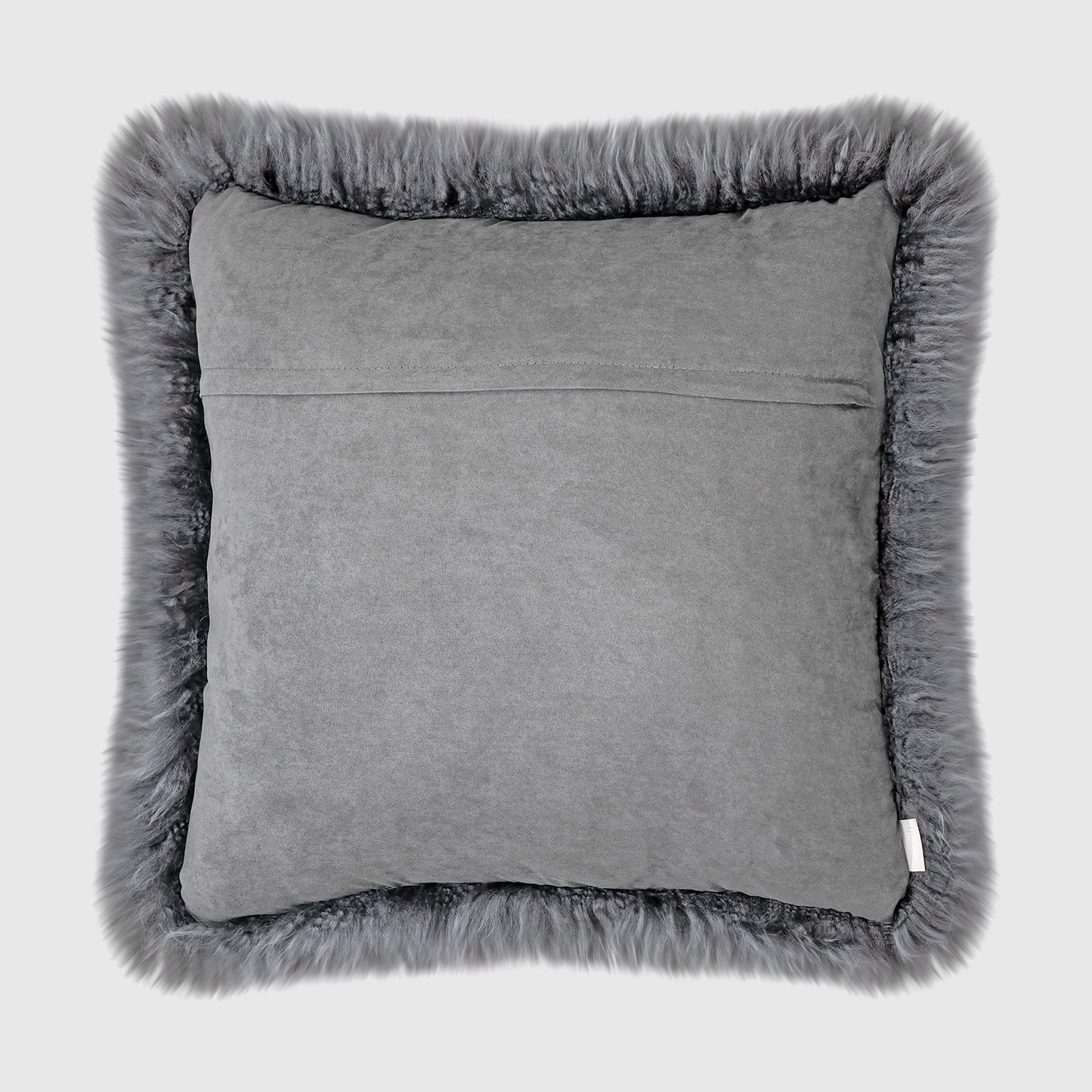 The Mood Charlie Sheepskin Pillow, 22x22 in., Charcoal Gray