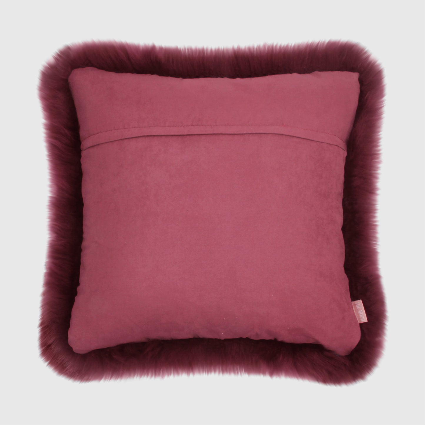 The Mood Charlie Sheepskin Pillow, 22x22 in., Burgundy