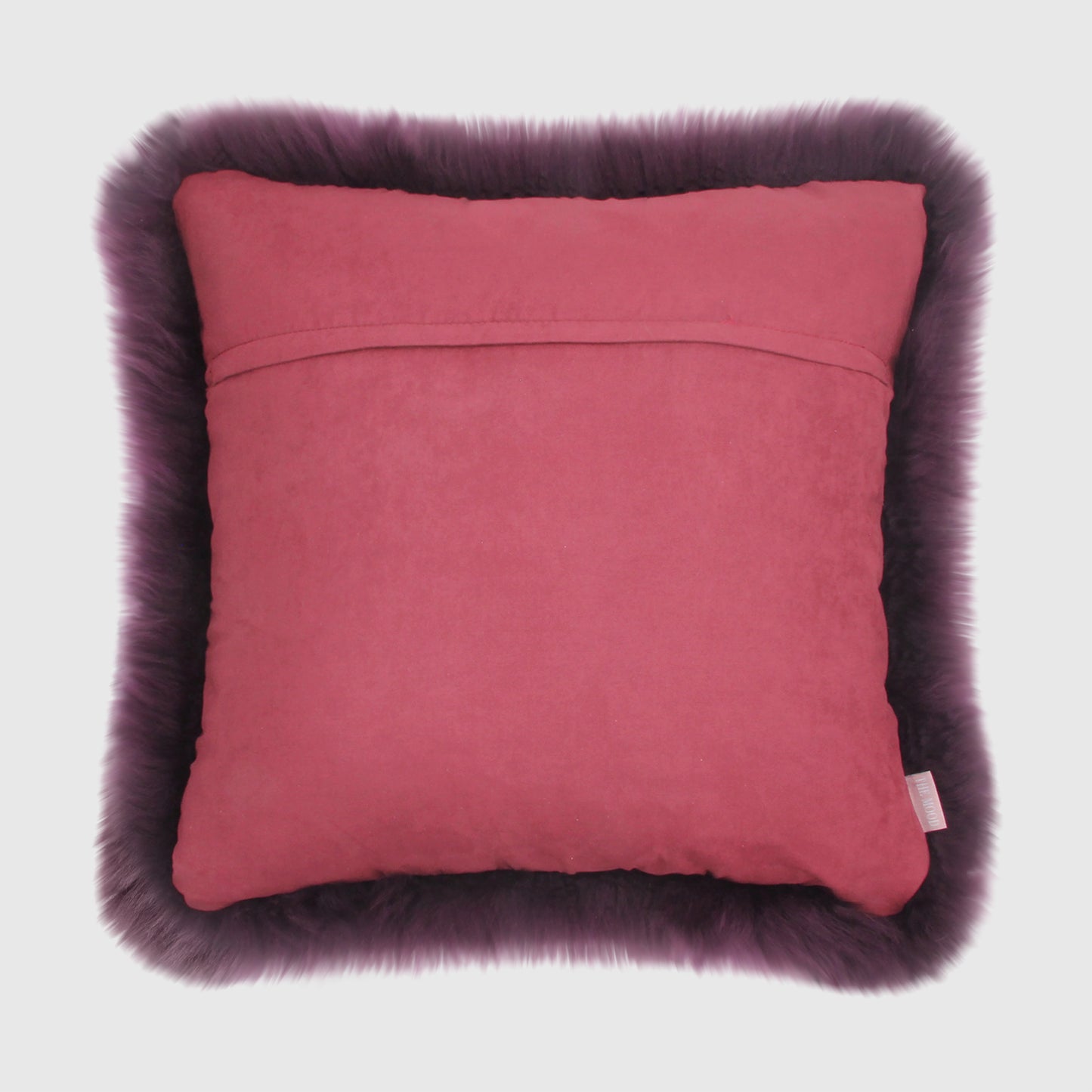 The Mood Charlie Sheepskin Pillow, 22x22 in., Bordeaux