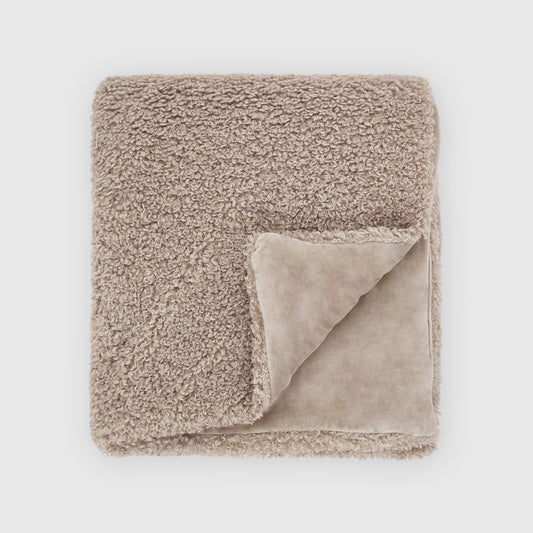 Teddy Faux Fur Throw - Tan