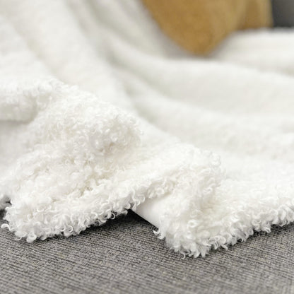 Teddy Faux Fur Throw - Pearl