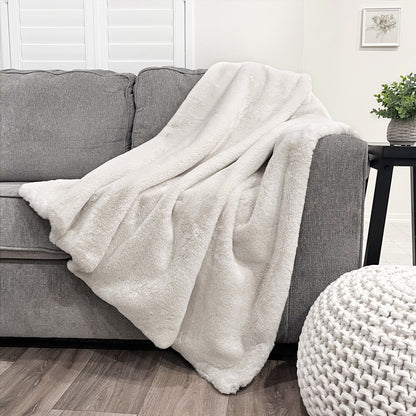 Rex Faux Fur Throw - Coconut