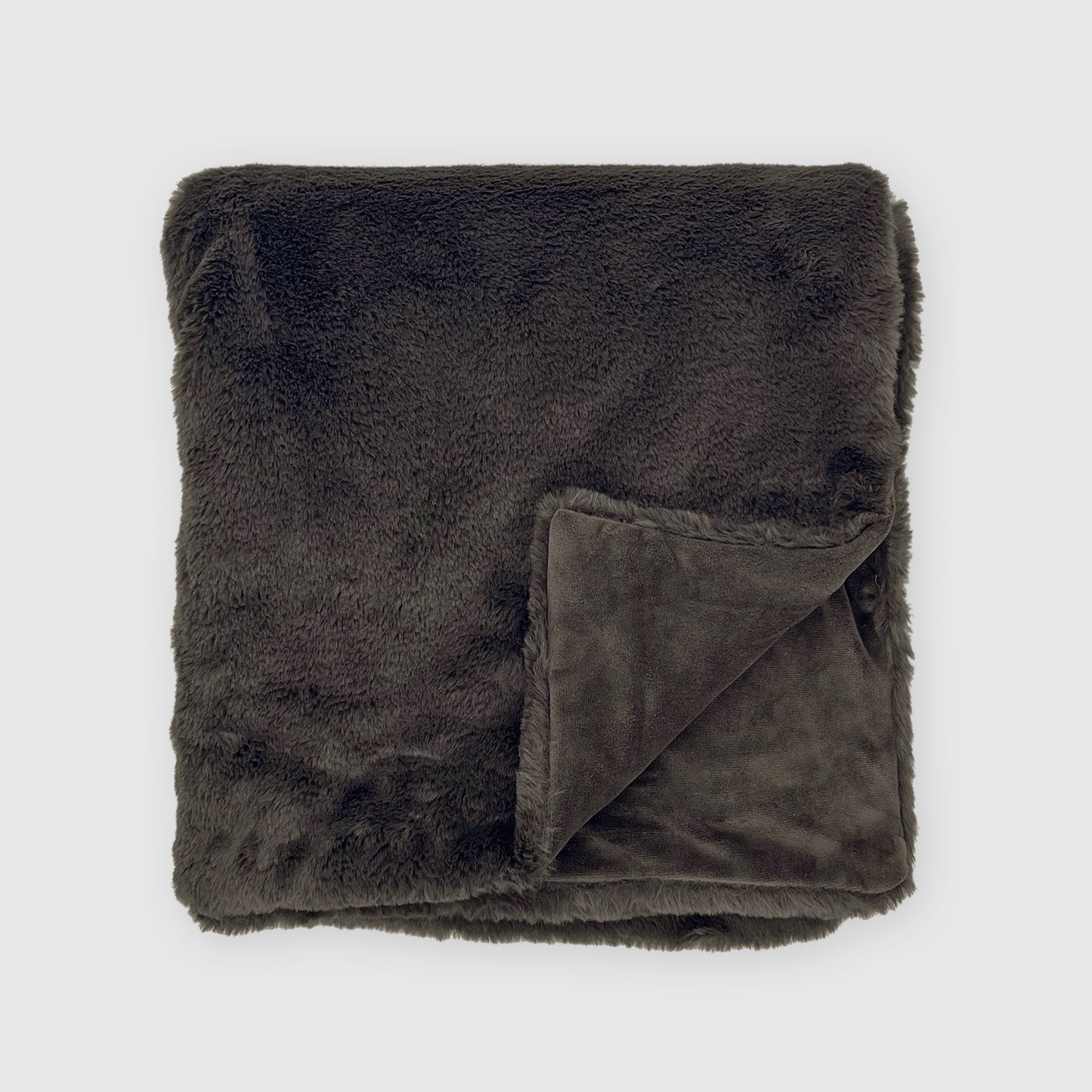 Rex Faux Fur Throw - Espresso
