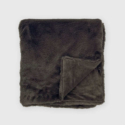 Rex Faux Fur Throw - Espresso