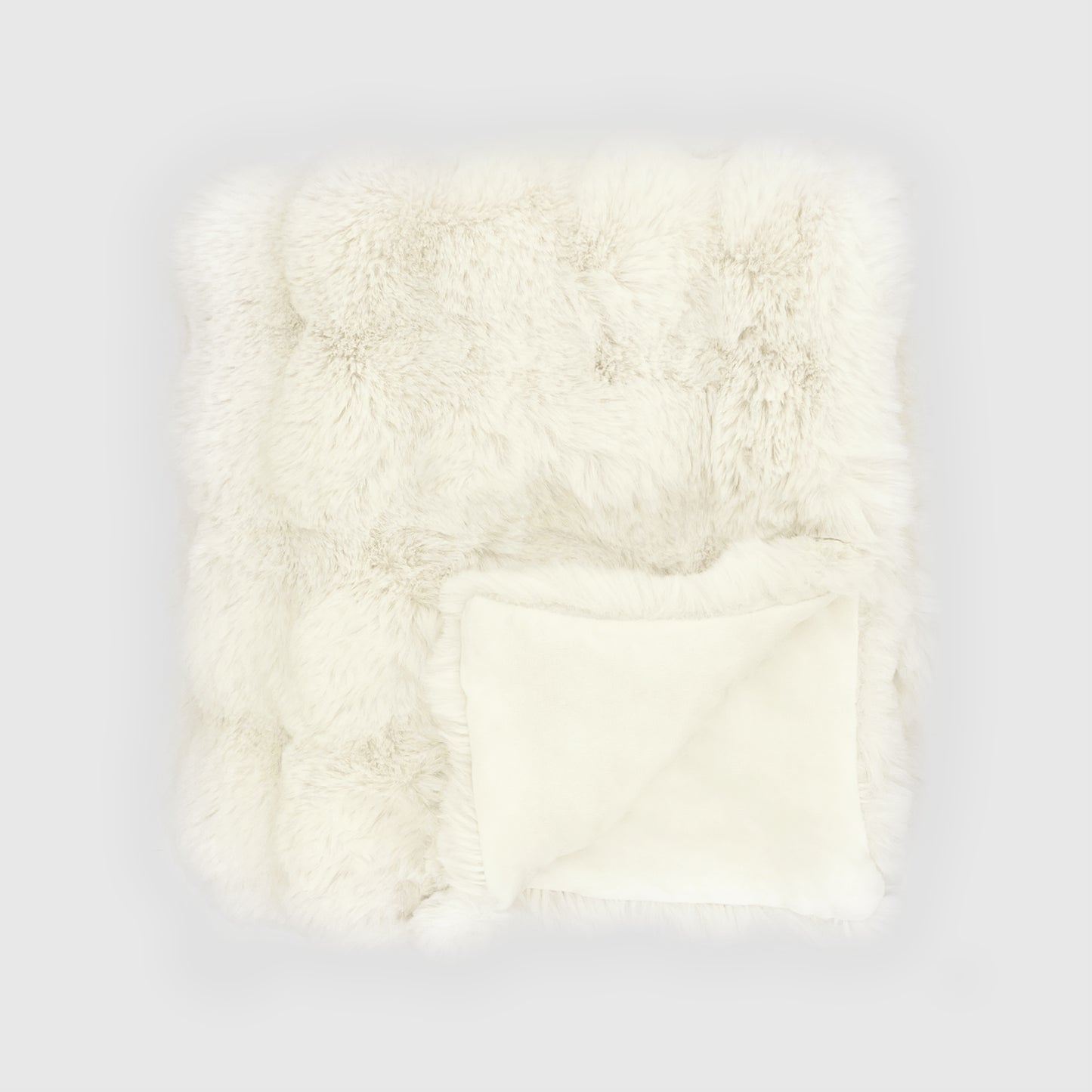 Cubby Faux Fur Throw - Vanilla