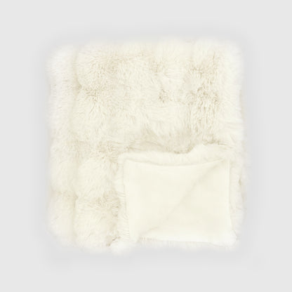 Cubby Faux Fur Throw - Vanilla