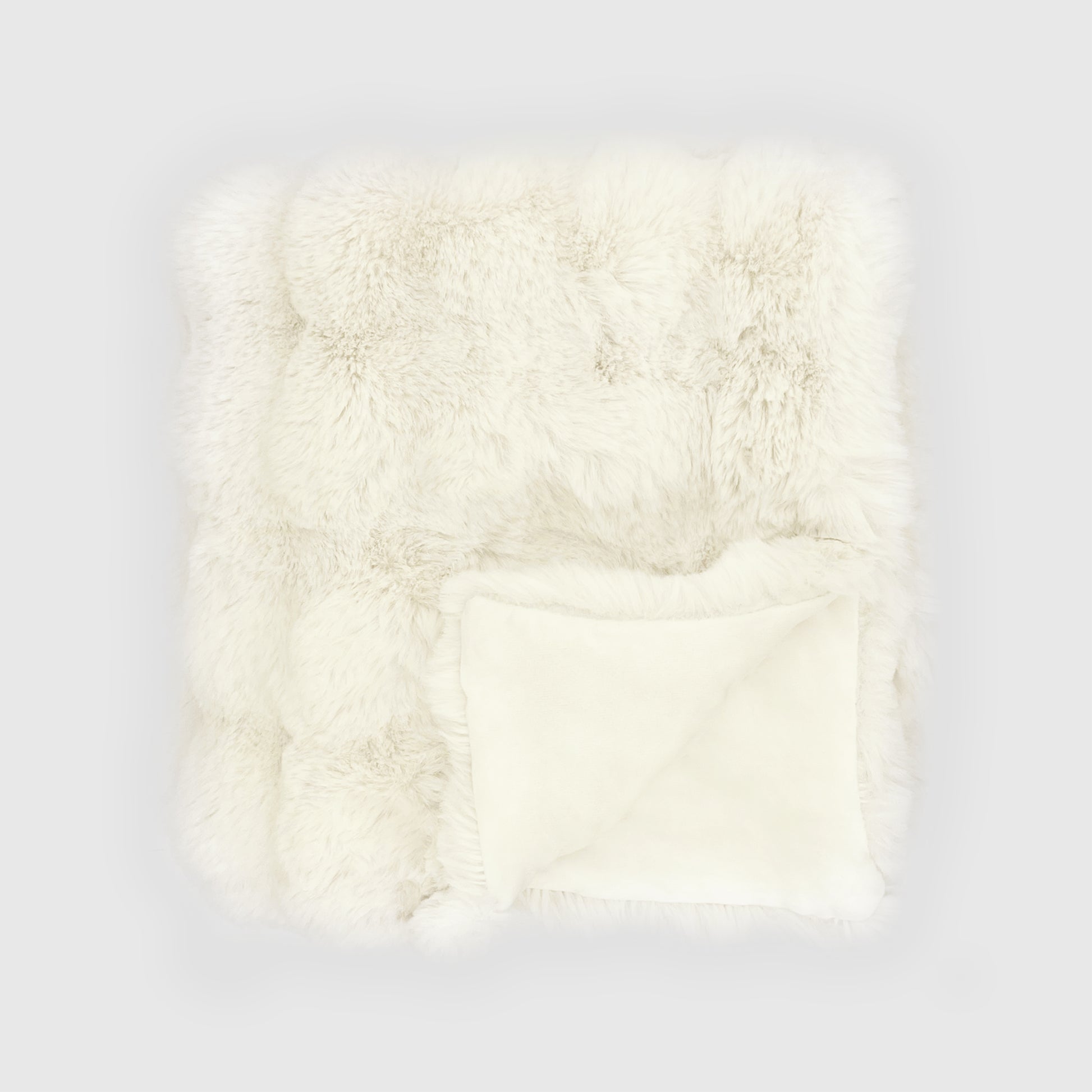 The Mood Cubby Faux Fur Throw, 50x60 in., Vanilla