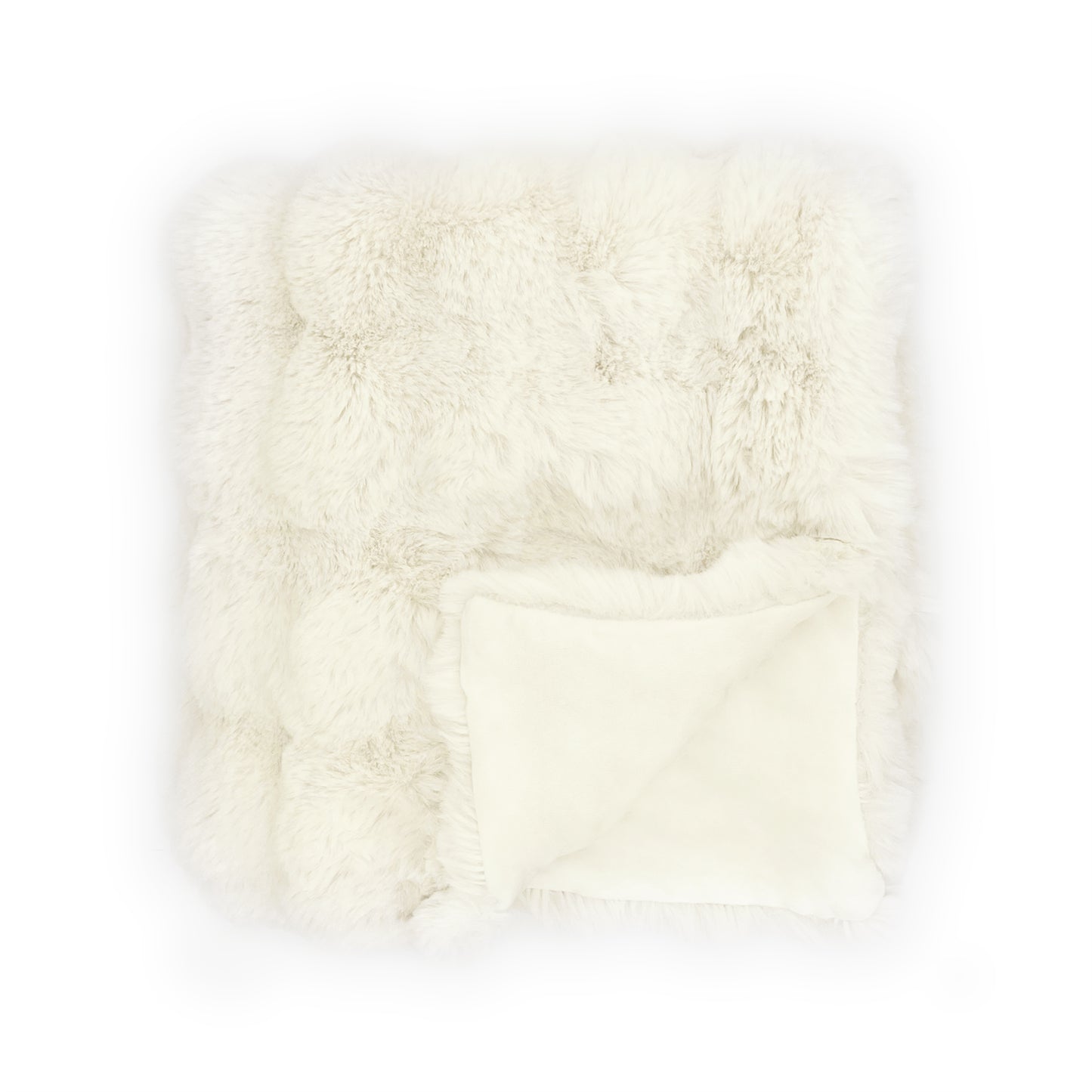 The Mood Cubby Faux Fur Throw, 50x60 in., Vanilla