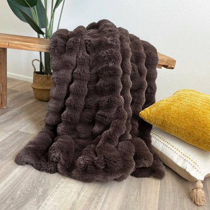 Cubby Faux Fur Throw - Espresso