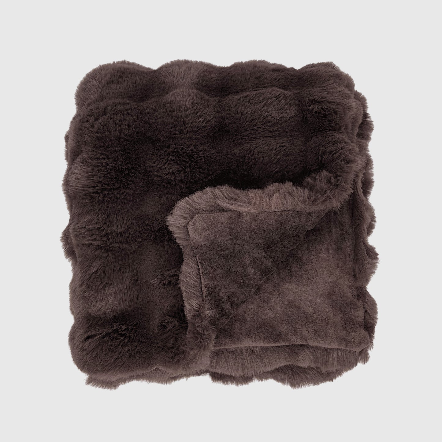 The Mood Cubby Faux Fur Throw, 50x60 in., Espresso