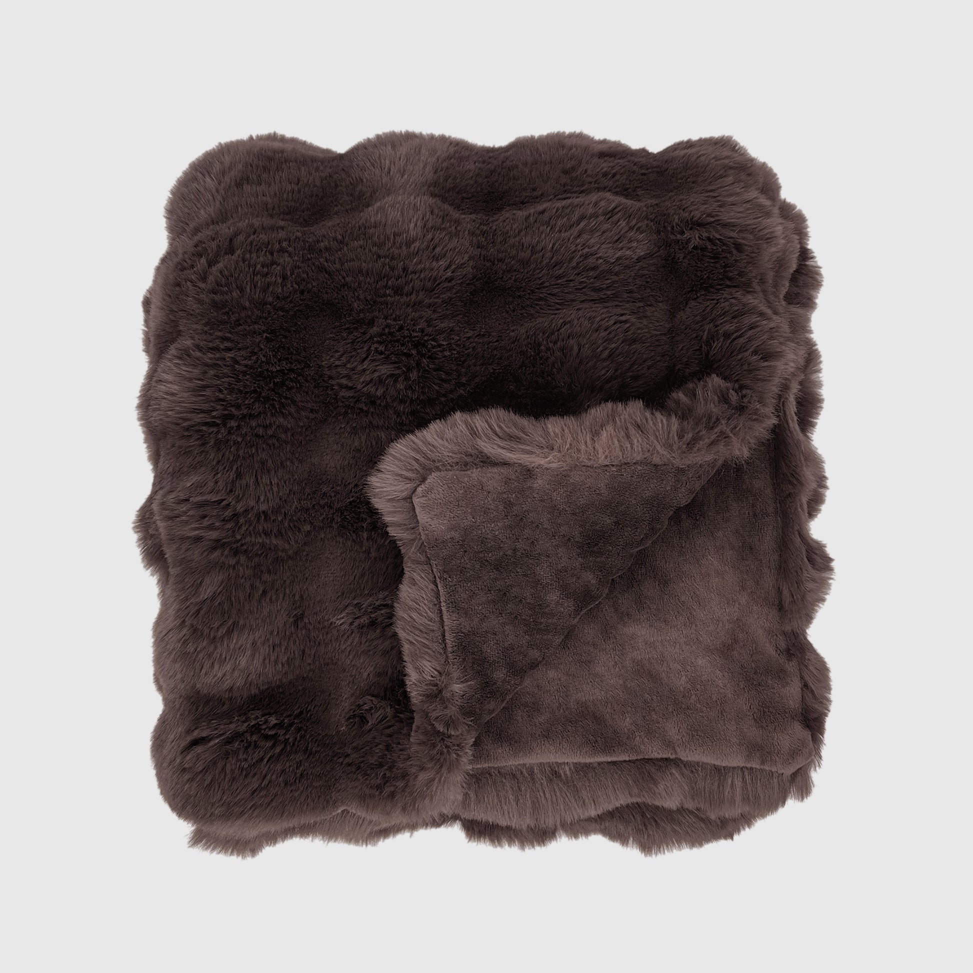 The Mood Cubby Faux Fur Throw, 50x60 in., Espresso
