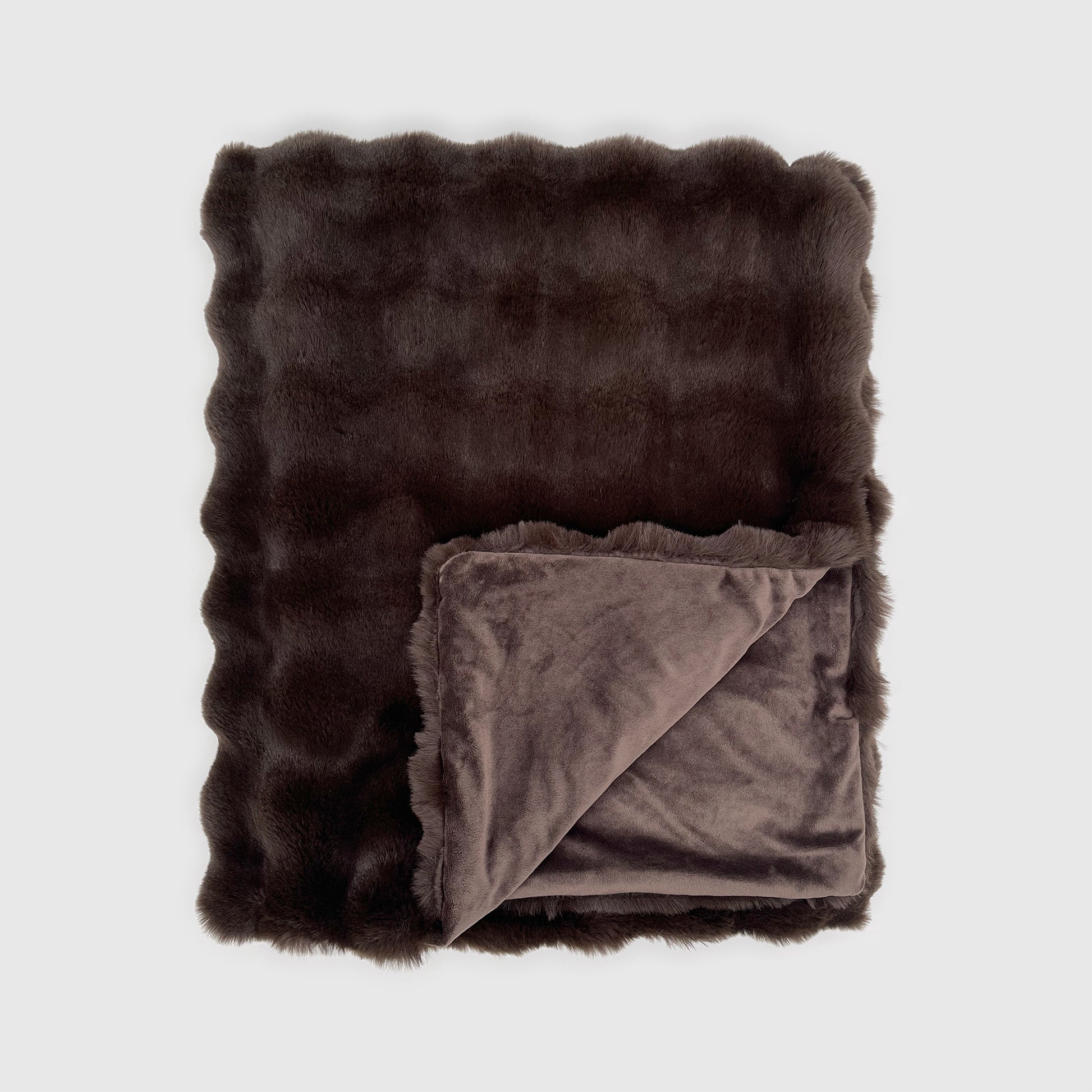 The Mood Cubby Faux Fur Throw, 50x60 in., Espresso