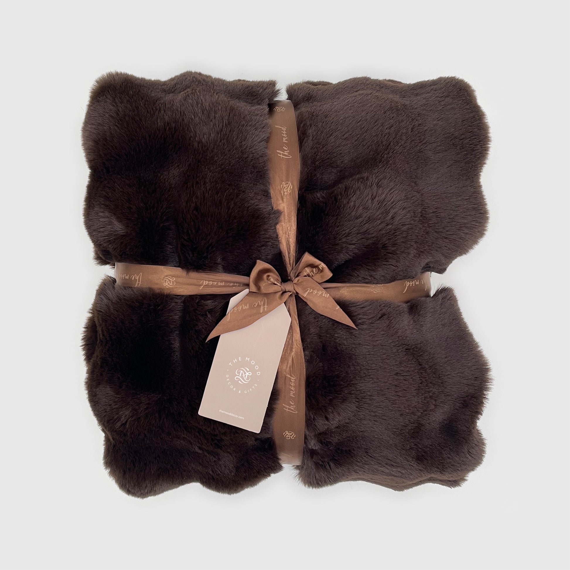 The Mood Cubby Faux Fur Throw, 50x60 in., Espresso