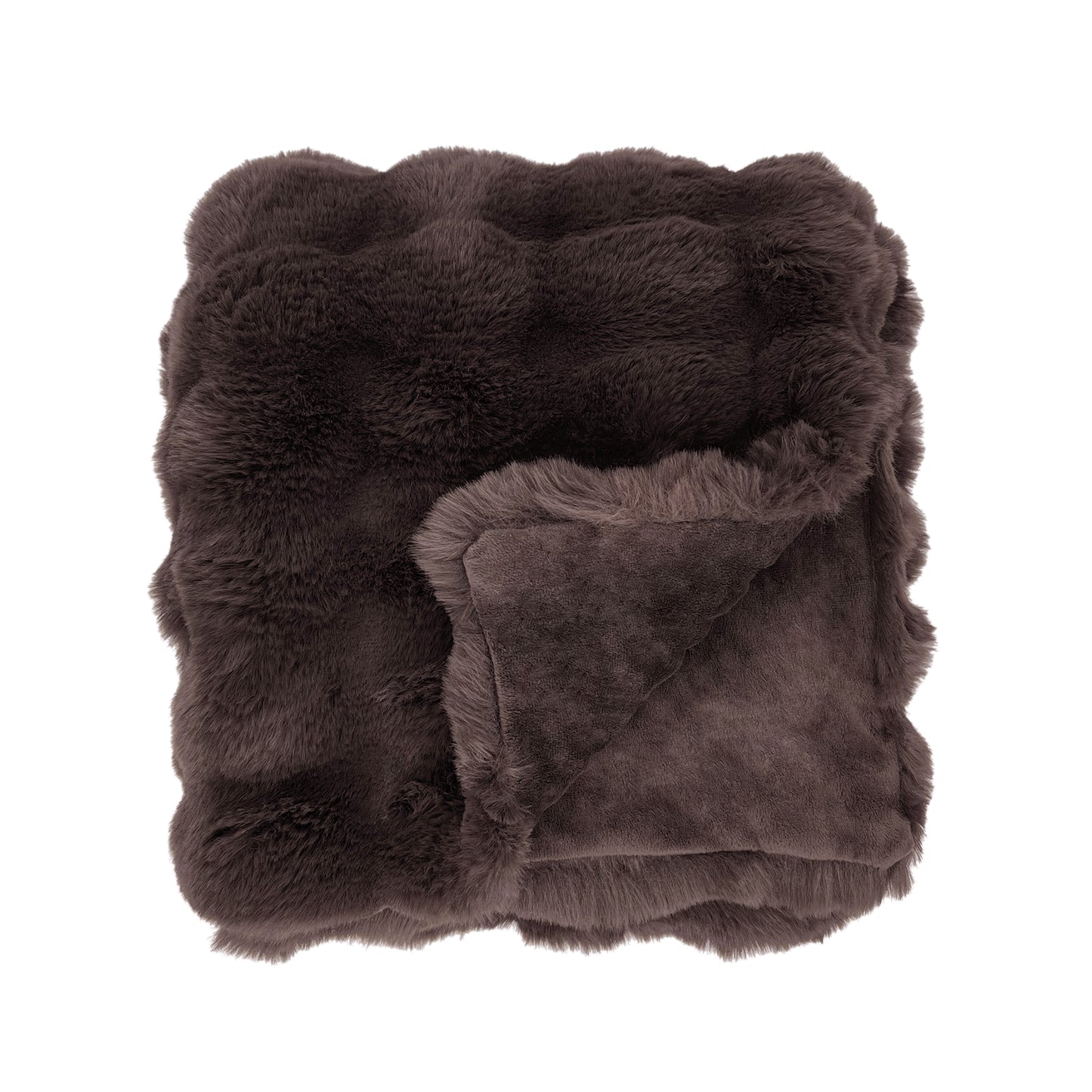 The Mood Cubby Faux Fur Throw, 50x60 in., Espresso