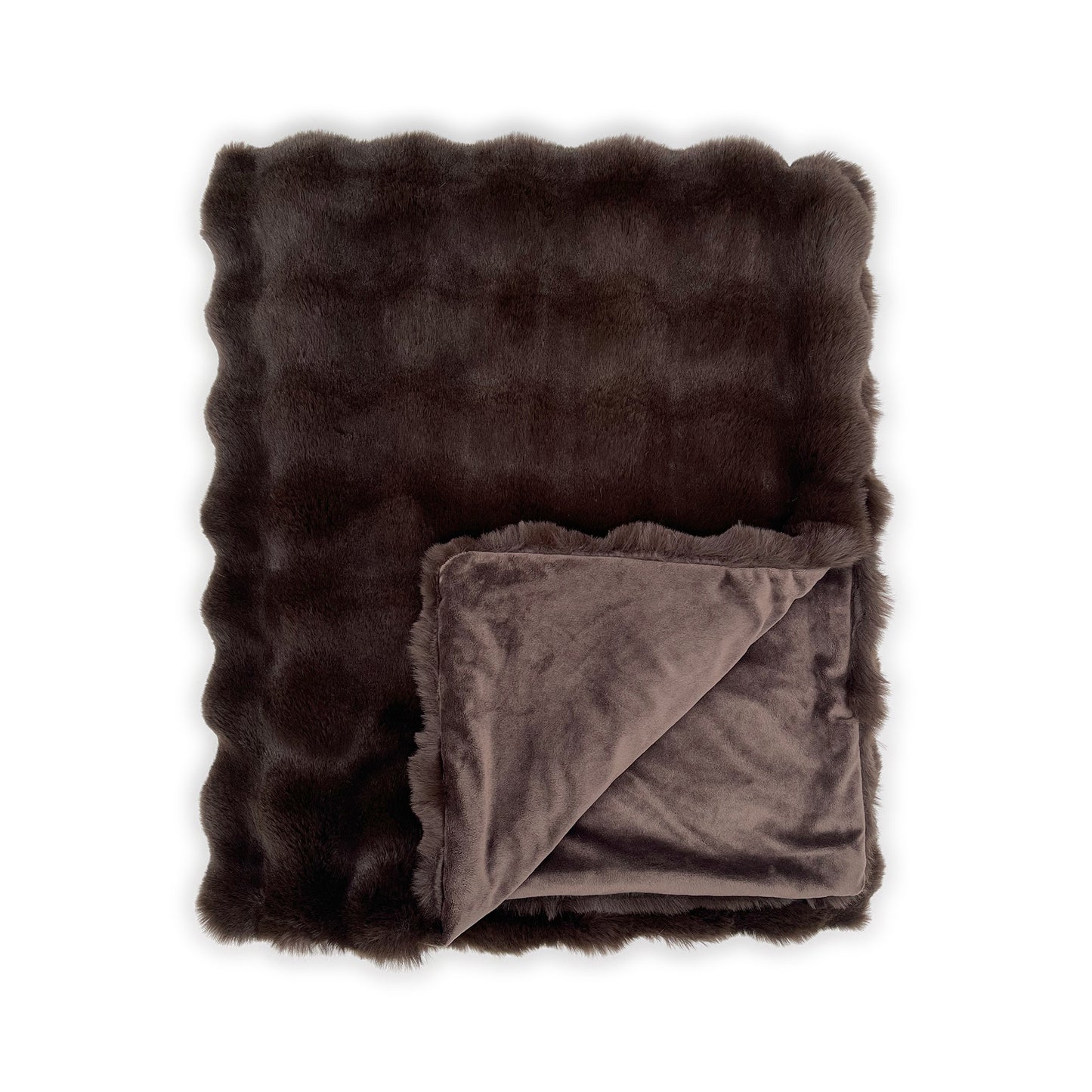 The Mood Cubby Faux Fur Throw, 50x60 in., Espresso