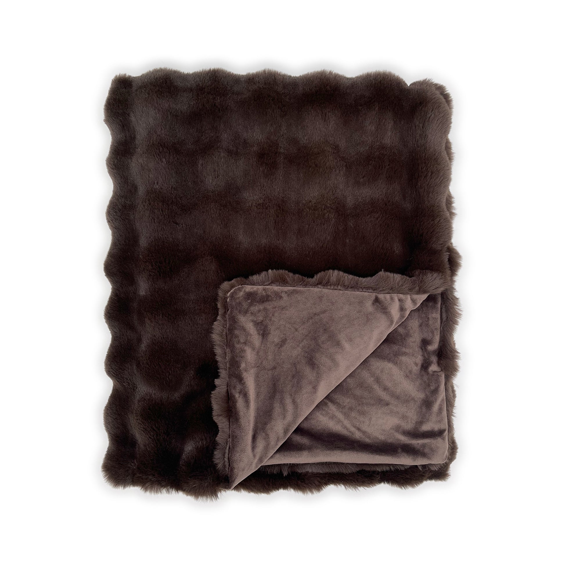 The Mood Cubby Faux Fur Throw, 50x60 in., Espresso