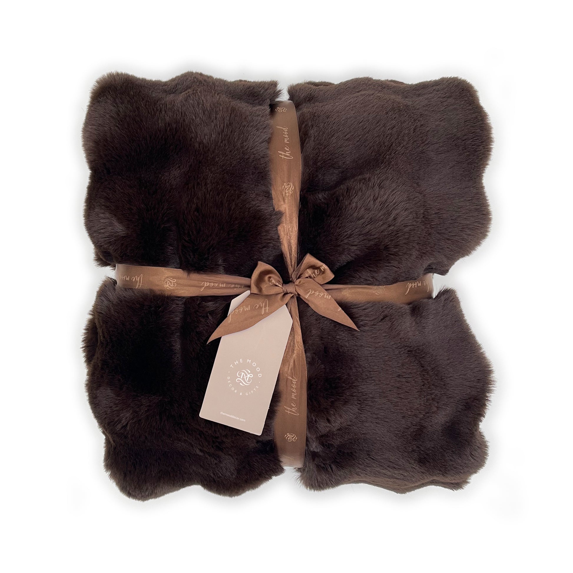 The Mood Cubby Faux Fur Throw, 50x60 in., Espresso