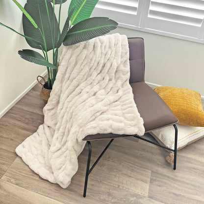 Mallow Faux Fur Throw - Coconut