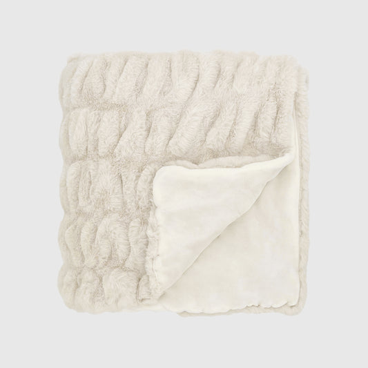Mallow Faux Fur Throw - Coconut