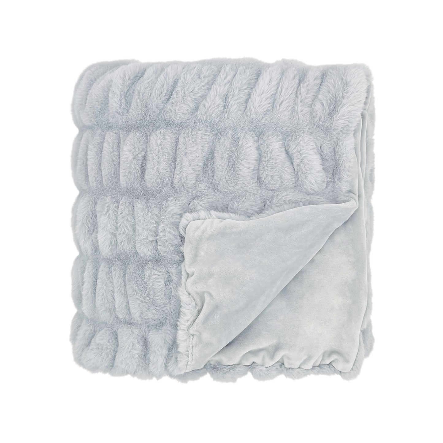  The Mood Mallow Faux Fur Throw, 50x60 in., Arctic Gray