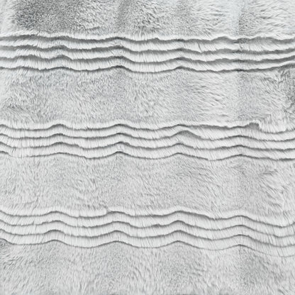 Scallop Faux Fur Throw - Arctic Gray