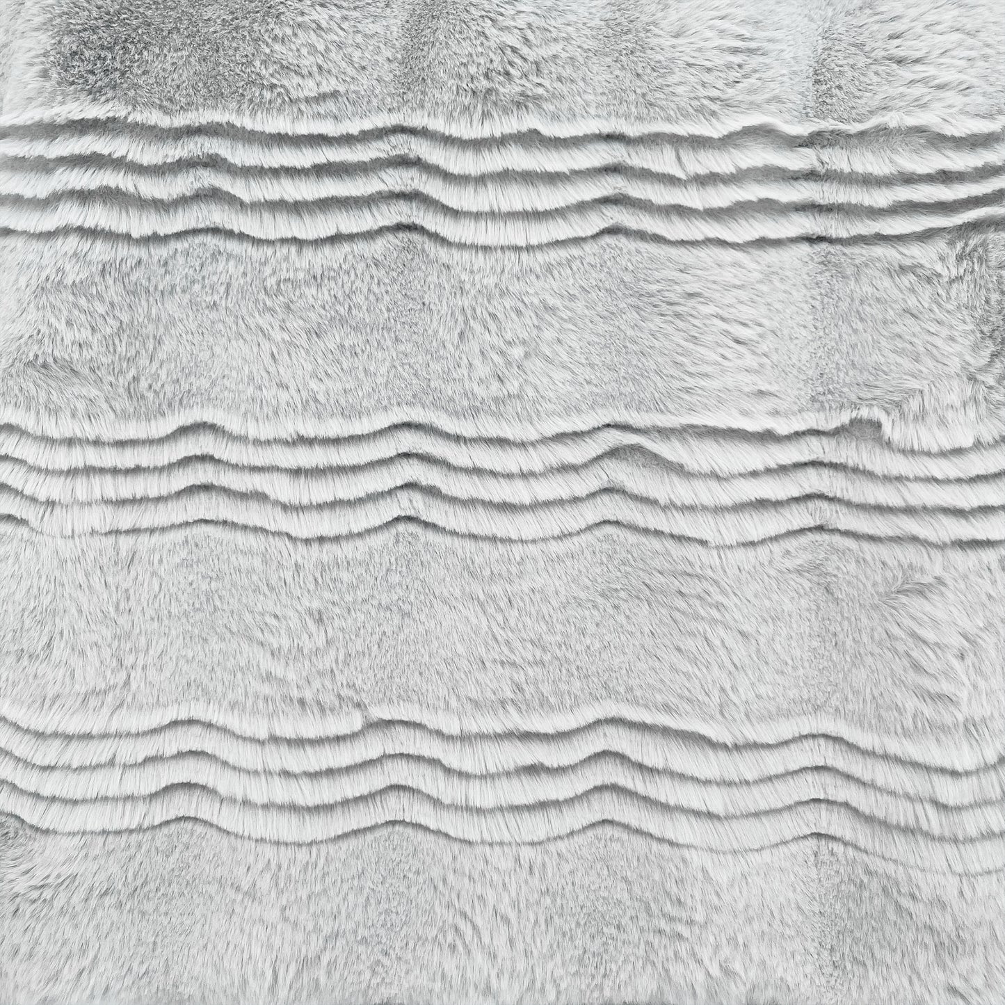 The Mood Scallop Faux Fur Throw, 50x60 in., Arctic Gray