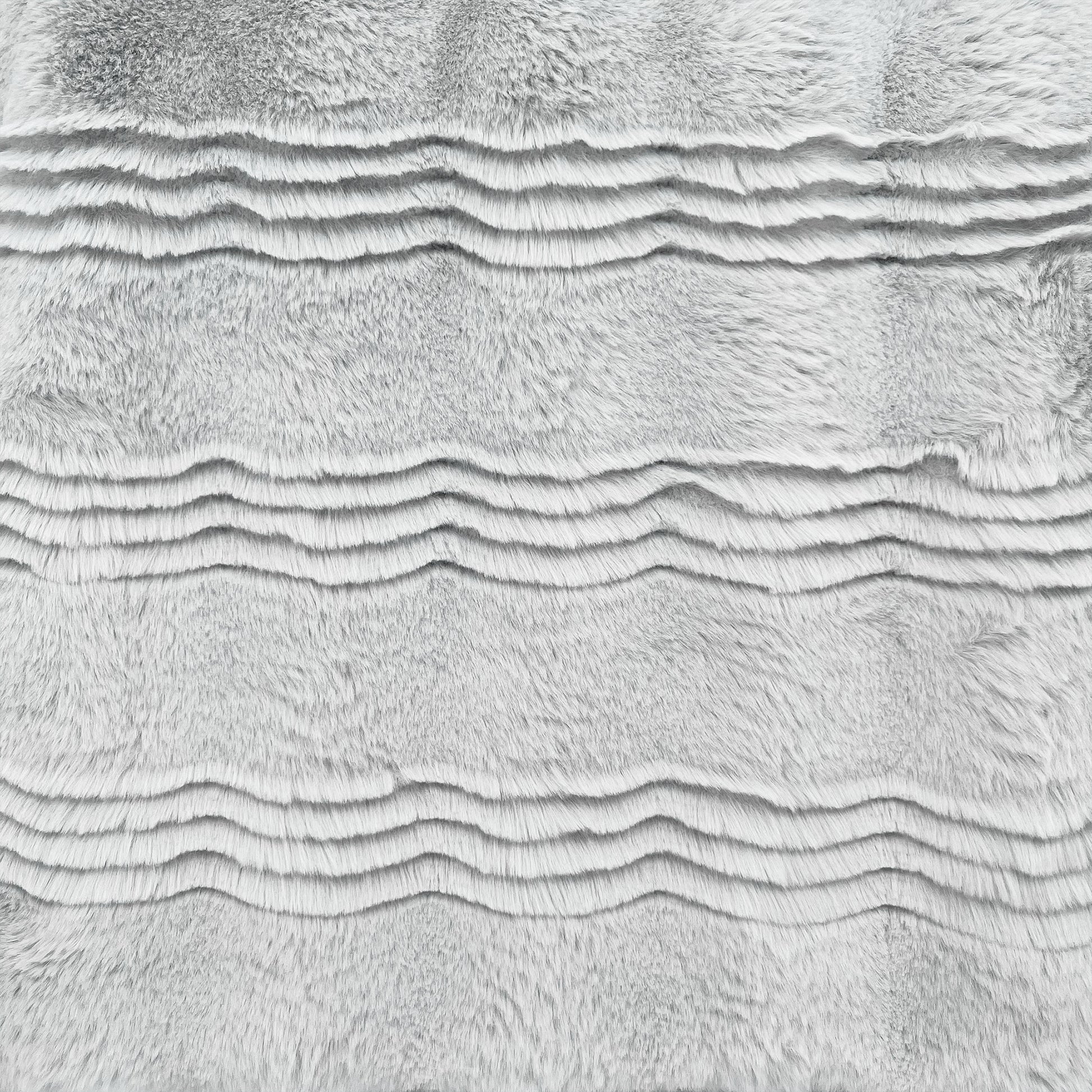 The Mood Scallop Faux Fur Throw, 50x60 in., Arctic Gray