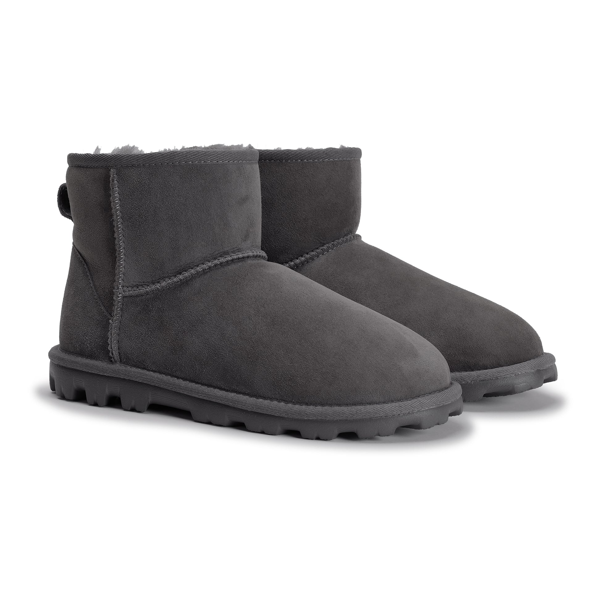 Cozie Steps Women's Ella Shearling Ankle Boots, Gray