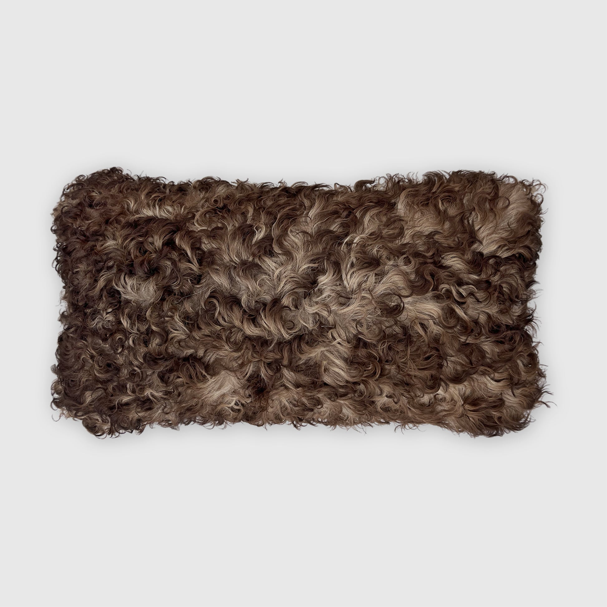 The Mood Tigrado Spanish Lambskin Lumbar Pillow, 12x22 in., Black/Brown