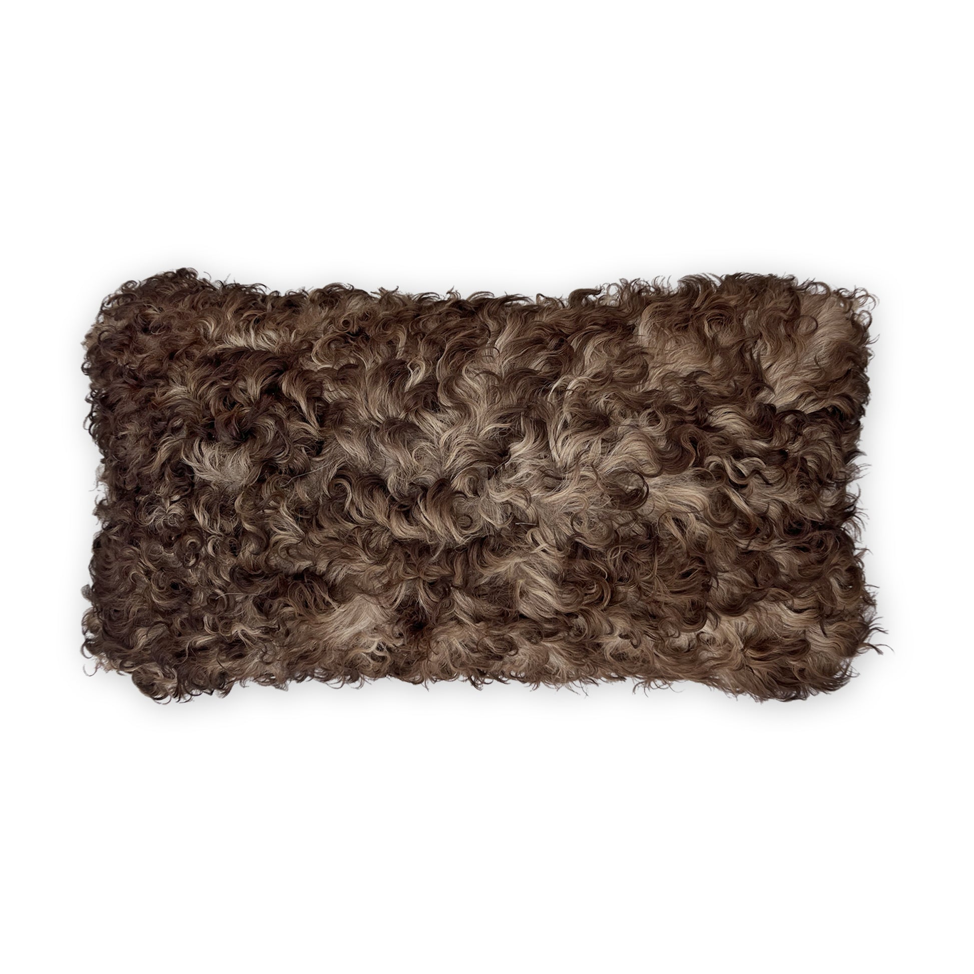 The Mood Tigrado Spanish Lambskin Lumbar Pillow, 12x22 in., Black/Brown