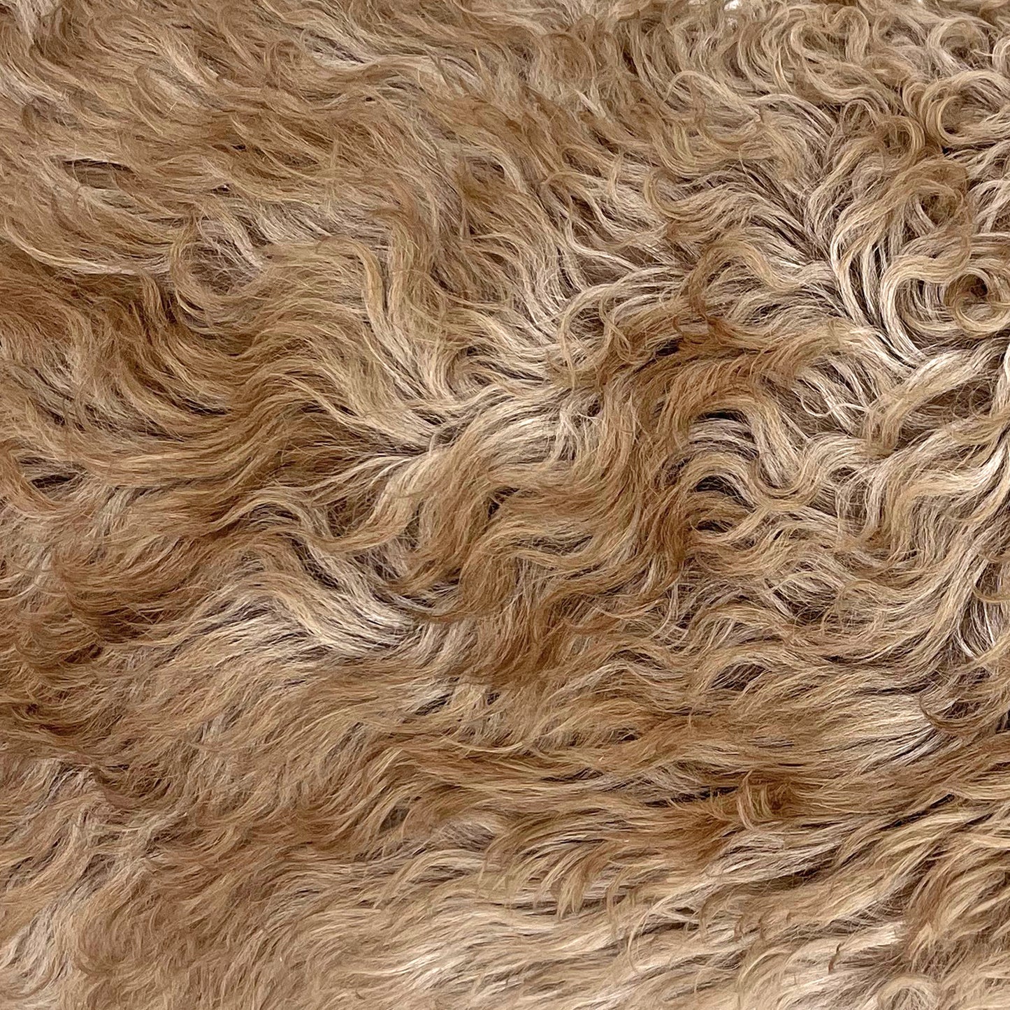 The Mood Tigrado Spanish Lambskin Lumbar Pillow, 12x22 in., Camel