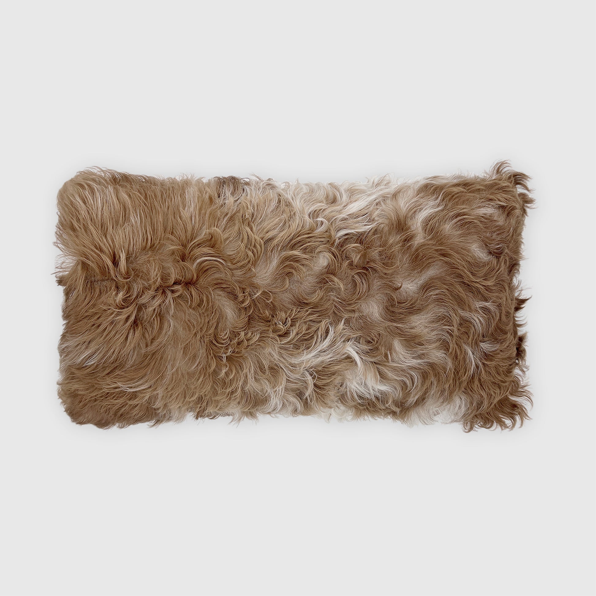 The Mood Tigrado Spanish Lambskin Lumbar Pillow, 12x22 in., Camel