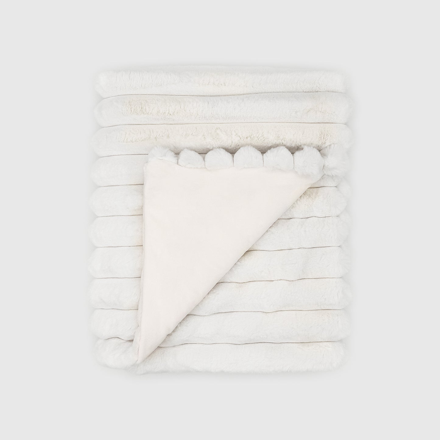 Puffy Faux Fur Throw - White