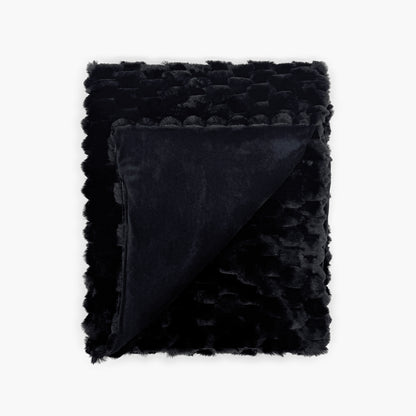 Honey Faux Fur Throw - Black