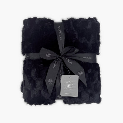 Honey Faux Fur Throw - Black