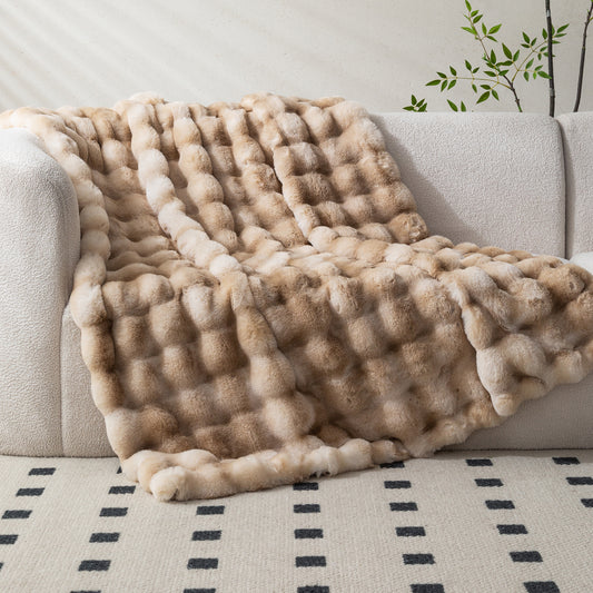 Cubby II Faux Fur Throw - Reindeer