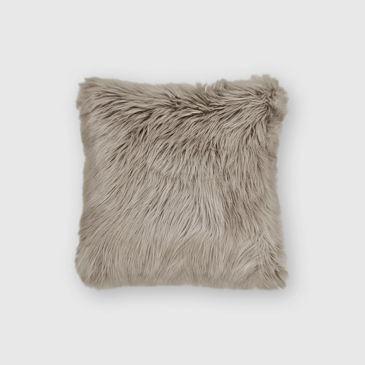 The Mood Harris Faux Fur Pillow, 16x16 in., Chateau Gray
